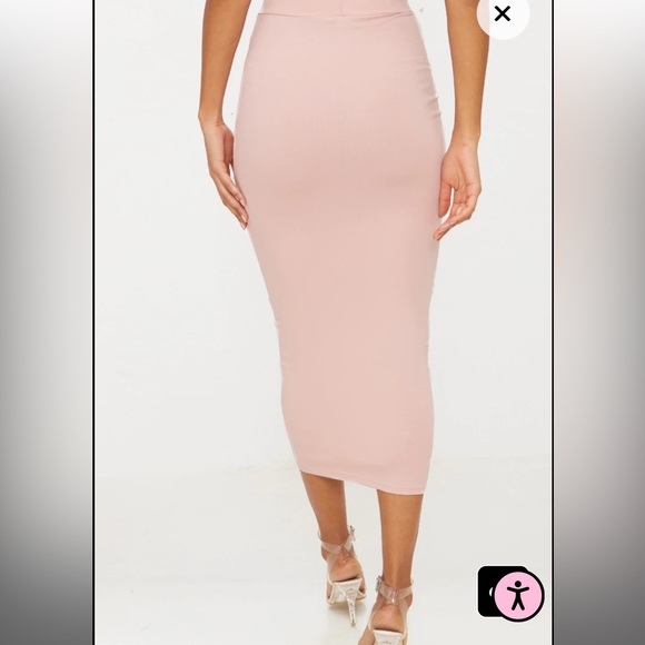 Rose Second Skin Bodycon Midaxi Skirt Pretty Little Thing - Picture 7 of 9